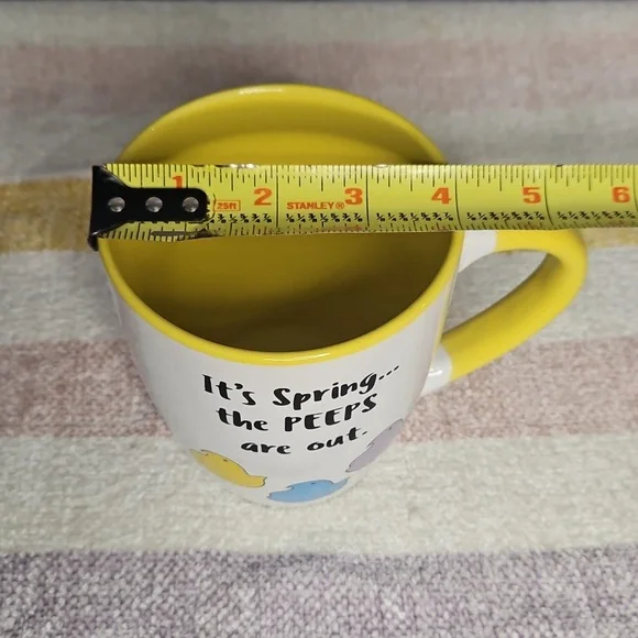 Yellow and White Spring Mug with Peeps Design - Picture 8 of 9